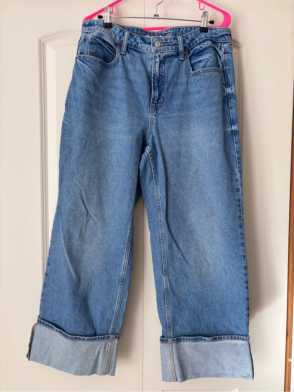Old Navy Curvy Extra High-Rise Wide-Leg Jeans in Medium Blue